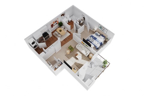 bedroom floor plan an in 3d